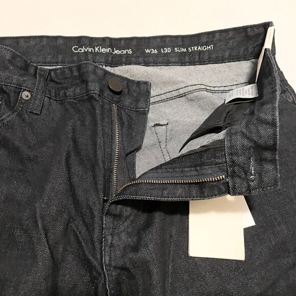 Calvin Klein Slim Straight Mens Jeans 36x32 - Picture 11 of 16